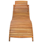 Garden Sun Lounger with Cushion Solid Wood Acacia