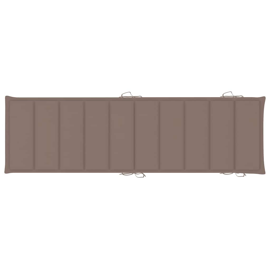 Garden Sun Lounger with Cushion Solid Acacia Wood