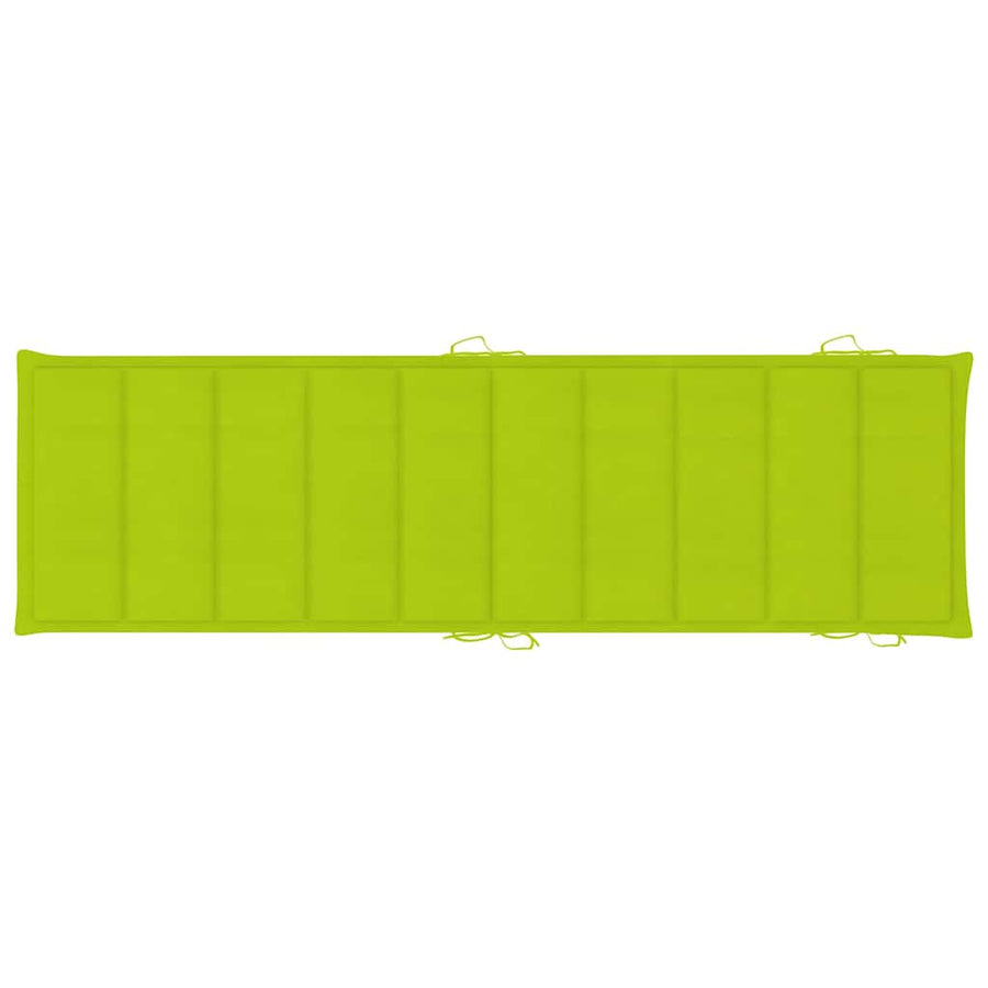 Garden Sun Lounger with Cushion Solid Acacia Wood