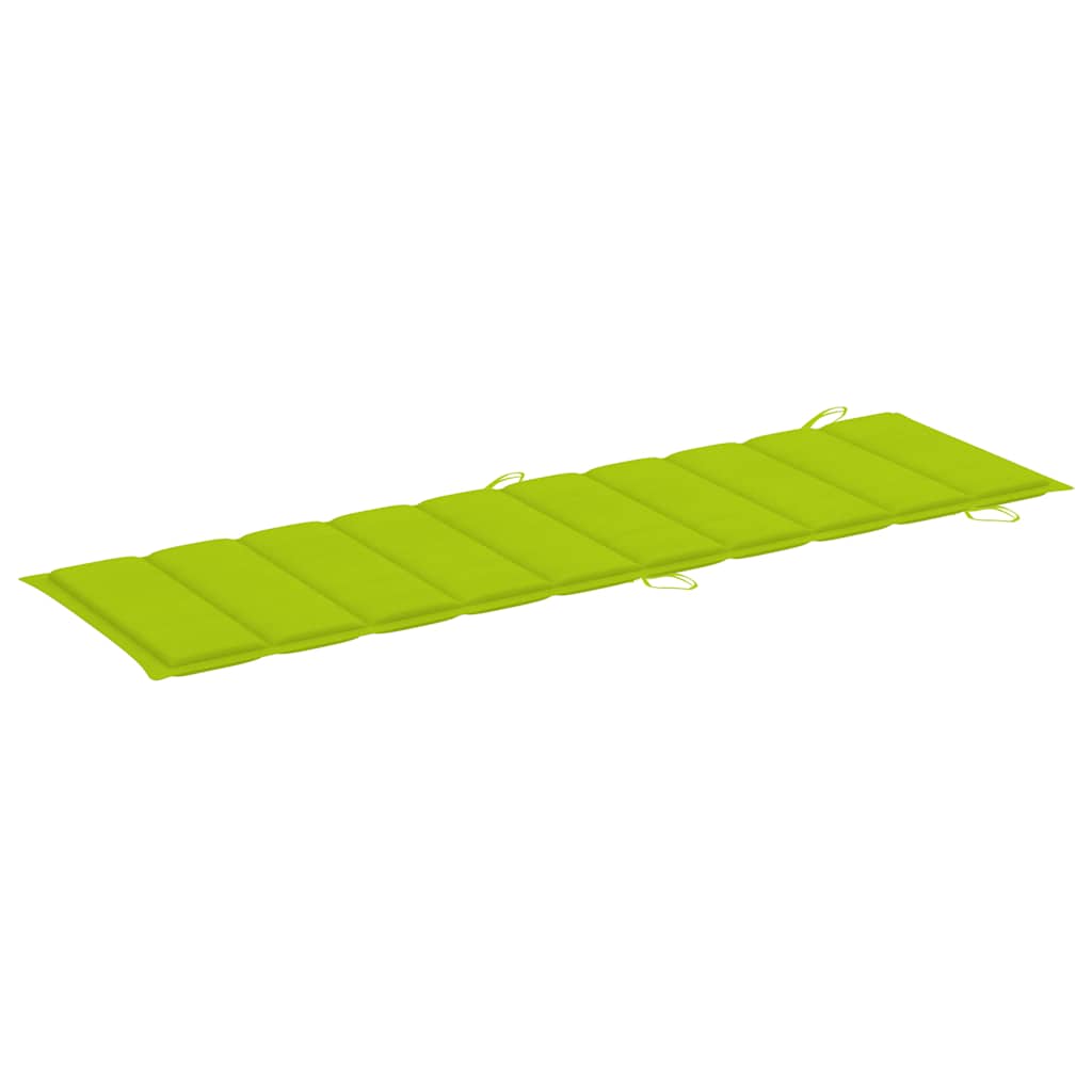 Garden Sun Lounger with Cushion Solid Acacia Wood