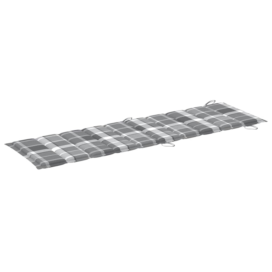 Garden Sun Lounger with Cushion Solid Acacia Wood