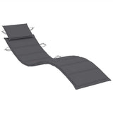 Garden Sun Lounger with Table and Cushion Solid Wood Acacia - Rear View