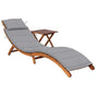 Garden Sun Lounger with Table and Cushion Solid Wood Acacia