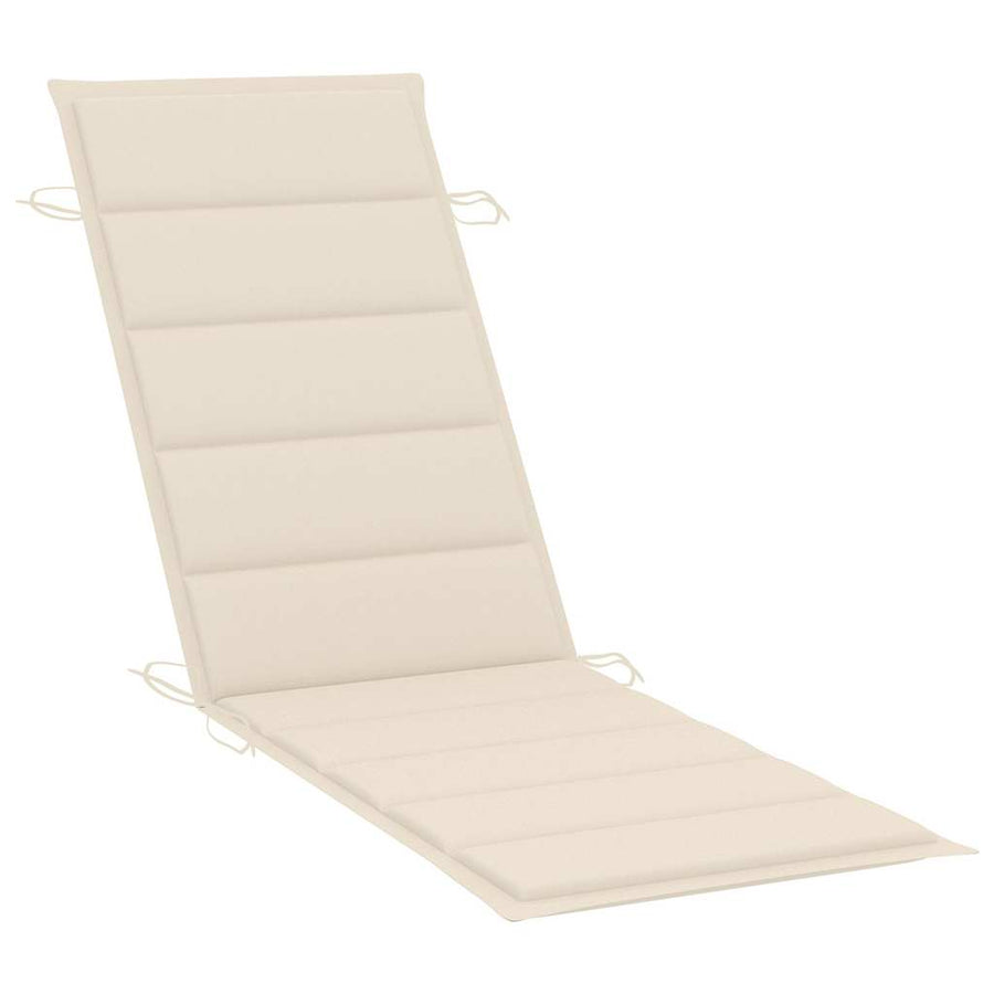 Garden Sun Lounger with Table and Cushion Solid Wood Acacia