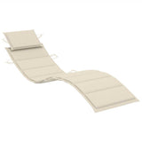 Garden Sun Lounger with Table and Cushion Solid Wood Acacia - Rear View