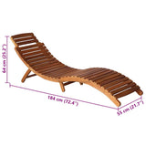 Garden Sun Lounger with Table and Cushion Solid Acacia Wood - Low Angle