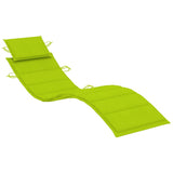 Garden Sun Lounger with Table and Cushion Solid Acacia Wood