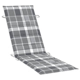 Garden Sun Lounger with Table and Cushion Solid Acacia Wood