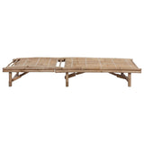 Garden Sun Lounger with Cushion Bamboo - Top-Down View