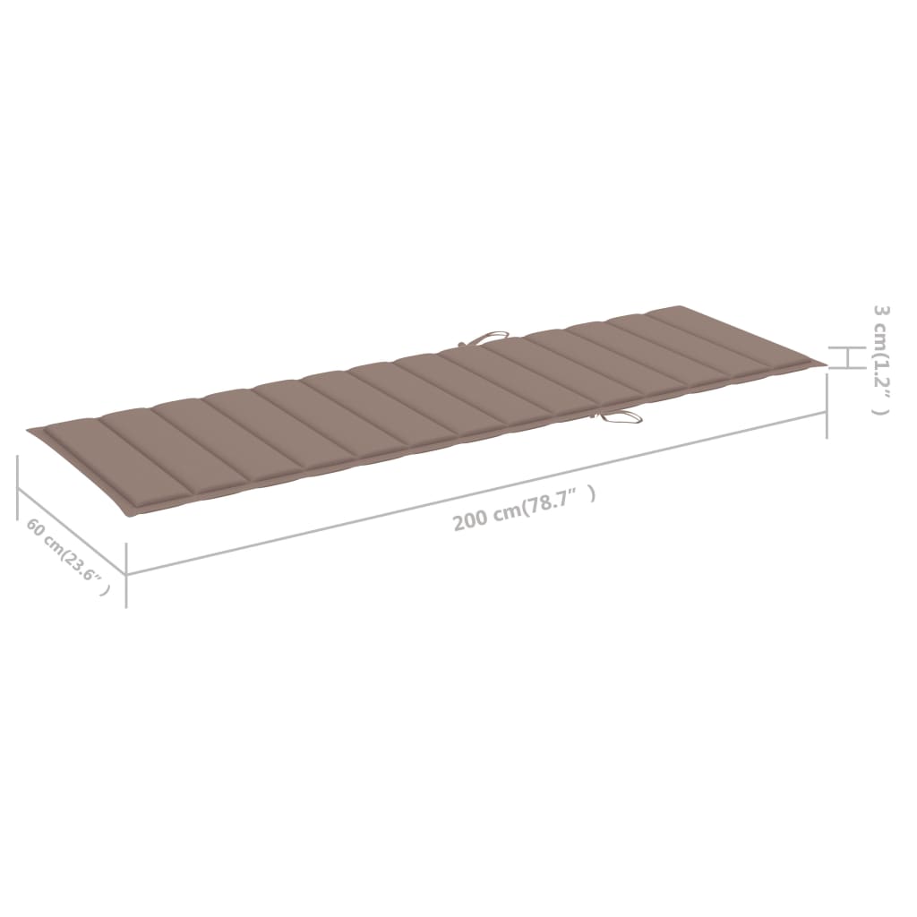 Garden Sun Lounger with Cushion Bamboo