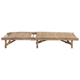 Garden Sun Lounger with Cushion Bamboo - Top-Down View