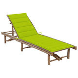 Garden Sun Lounger with Cushion Bamboo