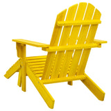 Garden Adirondack Chair with Ottoman Solid Fir Wood Yellow - Top-Down View