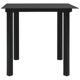 3 Piece Garden Dining Set Black Glass and Steel