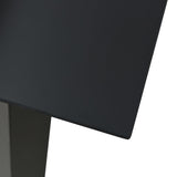 5 Piece Garden Dining Set Black Glass and Steel - 45-Degree Angle