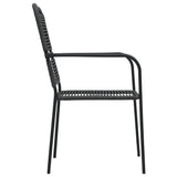 5 Piece Garden Dining Set Black Glass and Steel - Extra Image
