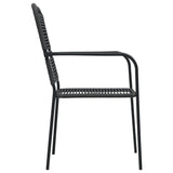 7 Piece Garden Dining Set Black Glass and Steel - Extra Image