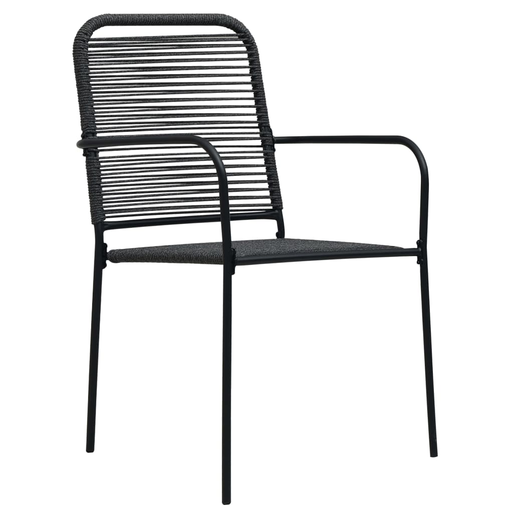 9 Piece Garden Dining Set Black Glass and Steel