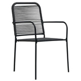 9 Piece Garden Dining Set Black Glass and Steel