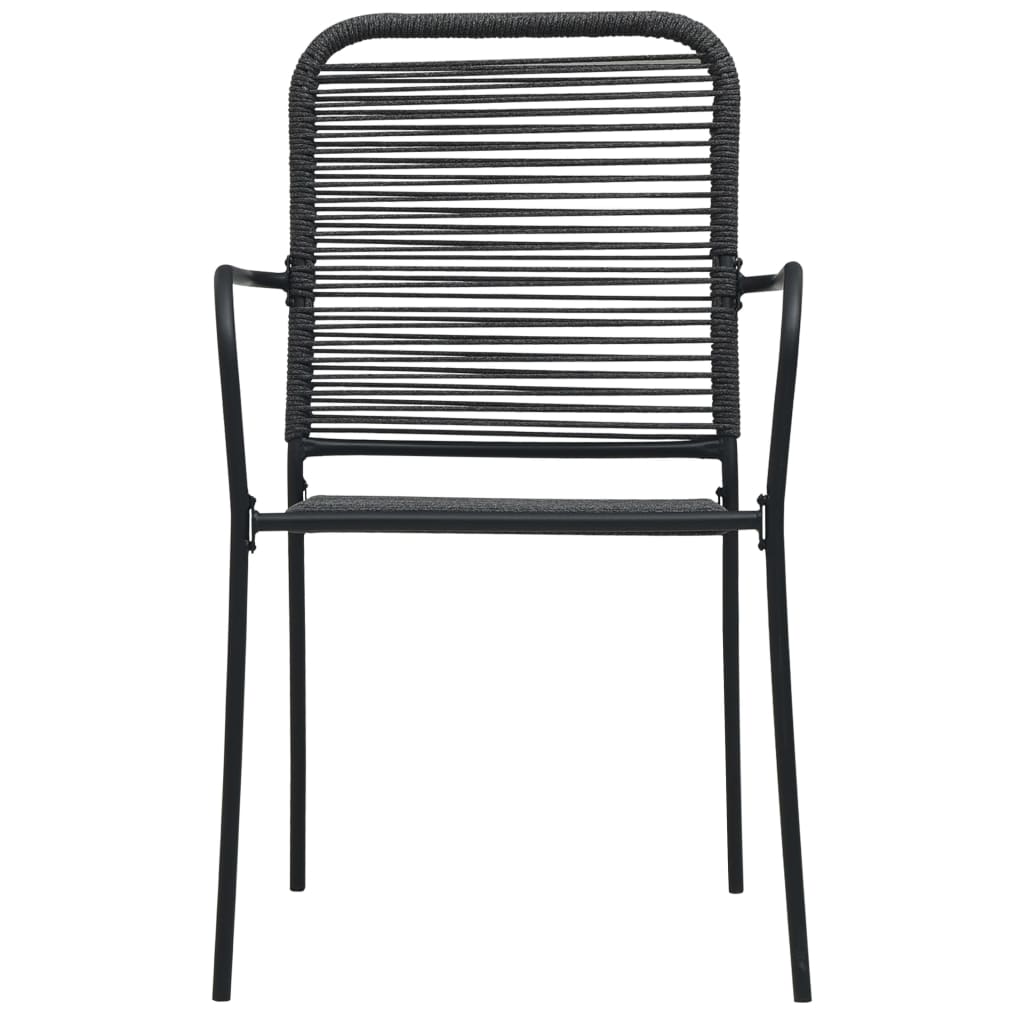 9 Piece Garden Dining Set Black Glass and Steel