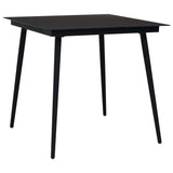 3 Piece Outdoor Dining Set PVC Rattan Black - Side View
