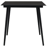 3 Piece Outdoor Dining Set PVC Rattan Black
