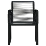 3 Piece Outdoor Dining Set PVC Rattan Black - Low Angle