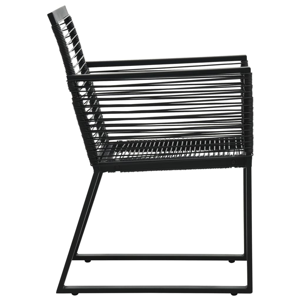 3 Piece Outdoor Dining Set PVC Rattan Black