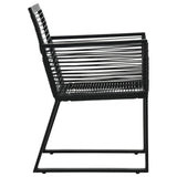 3 Piece Outdoor Dining Set PVC Rattan Black