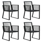 5 Piece Outdoor Dining Set PVC Rattan Black