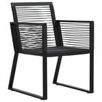 5 Piece Outdoor Dining Set PVC Rattan Black