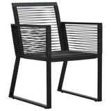 9 Piece Outdoor Dining Set PVC Rattan Black - Close-Up Angle