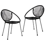 3 Piece Outdoor Dining Set PVC Rattan Black