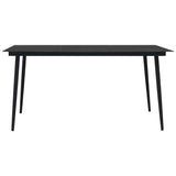 5 Piece Outdoor Dining Set PVC Rattan Black - Top-Down View