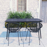 5 Piece Outdoor Dining Set PVC Rattan Black