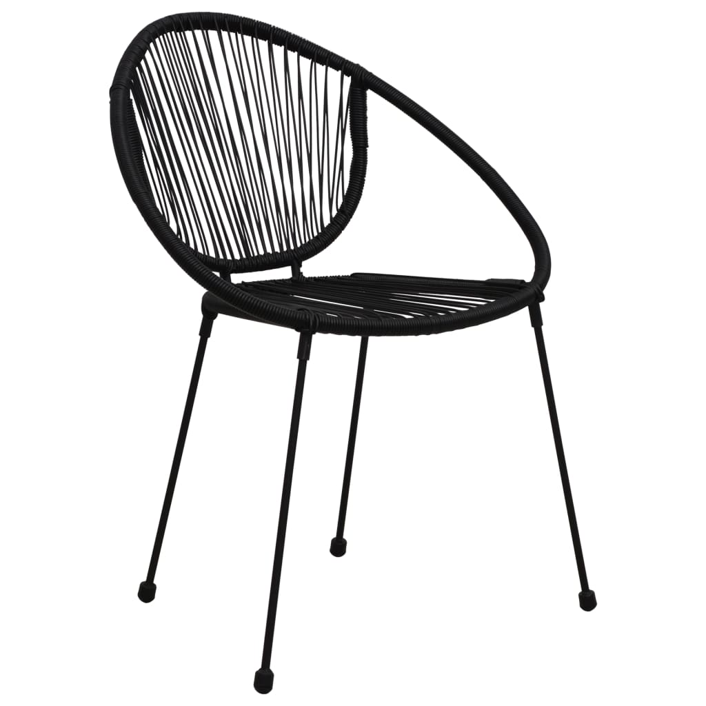 7 Piece Outdoor Dining Set PVC Rattan Black
