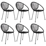 7 Piece Outdoor Dining Set PVC Rattan Black