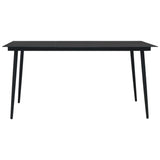 9 Piece Outdoor Dining Set PVC Rattan Black - Top-Down View