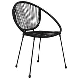 9 Piece Outdoor Dining Set PVC Rattan Black - Close-Up Angle