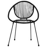 9 Piece Outdoor Dining Set PVC Rattan Black