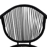9 Piece Outdoor Dining Set PVC Rattan Black