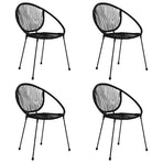 5 Piece Outdoor Dining Set PVC Rattan Black