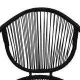 5 Piece Outdoor Dining Set PVC Rattan Black