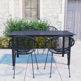 5 Piece Outdoor Dining Set PVC Rattan Black