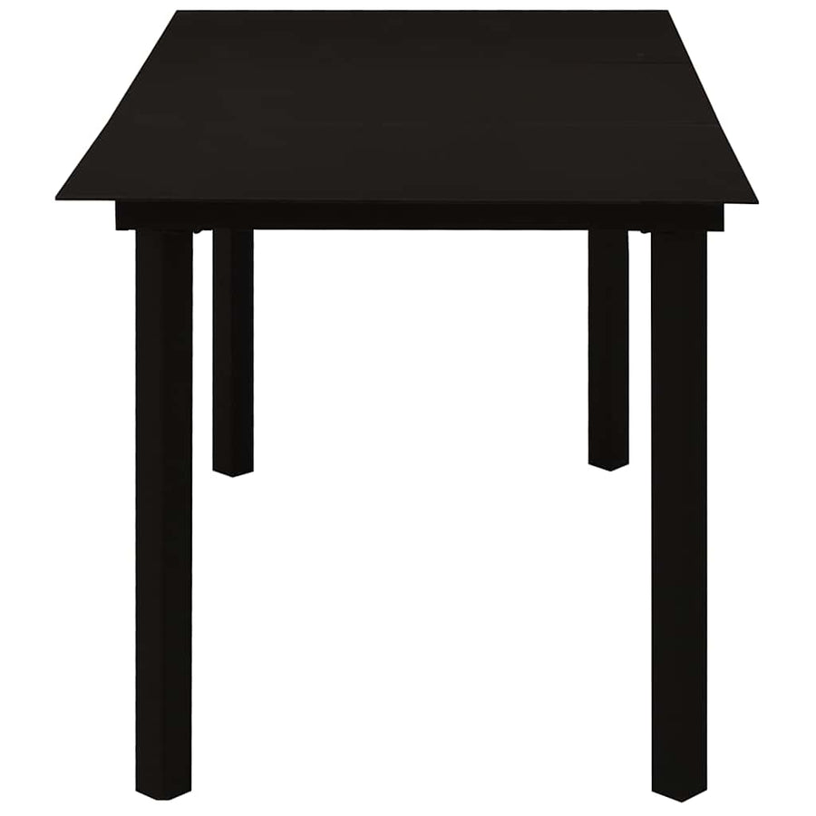 7 Piece Outdoor Dining Set PVC Rattan Black