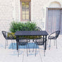 7 Piece Outdoor Dining Set PVC Rattan Black