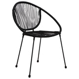 9 Piece Outdoor Dining Set PVC Rattan Black