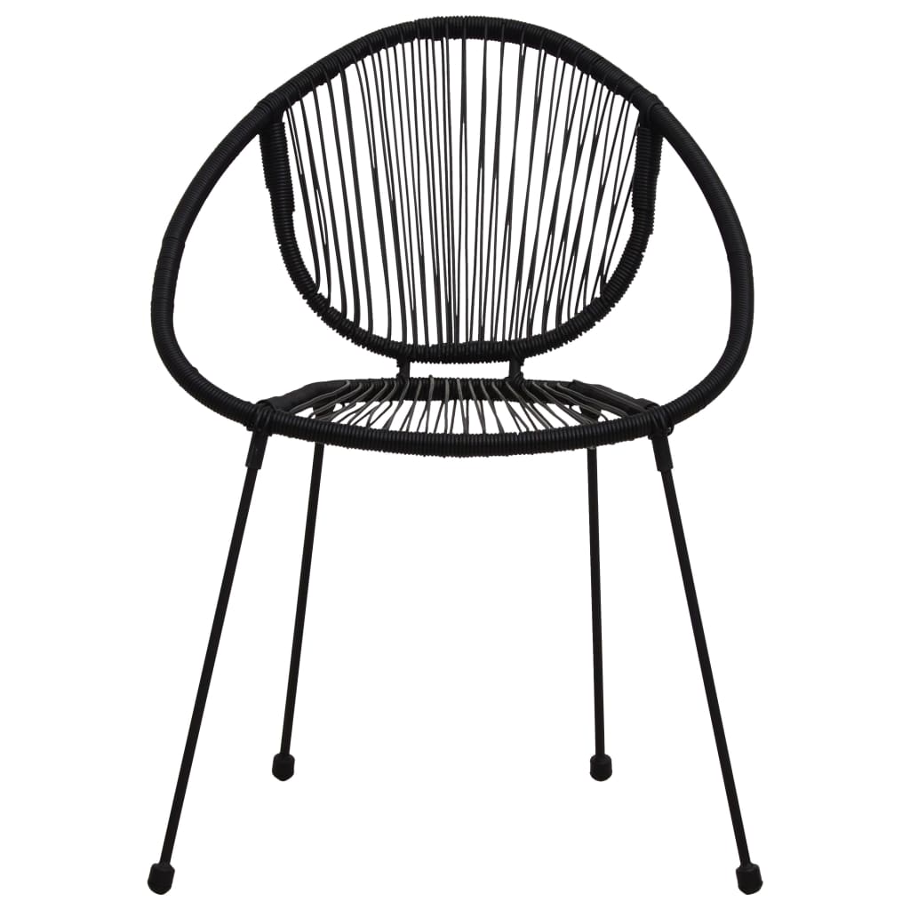 9 Piece Outdoor Dining Set PVC Rattan Black