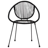 9 Piece Outdoor Dining Set PVC Rattan Black - 45-Degree Angle