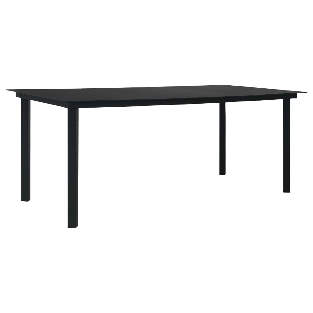9 Piece Outdoor Dining Set PVC Rattan Black